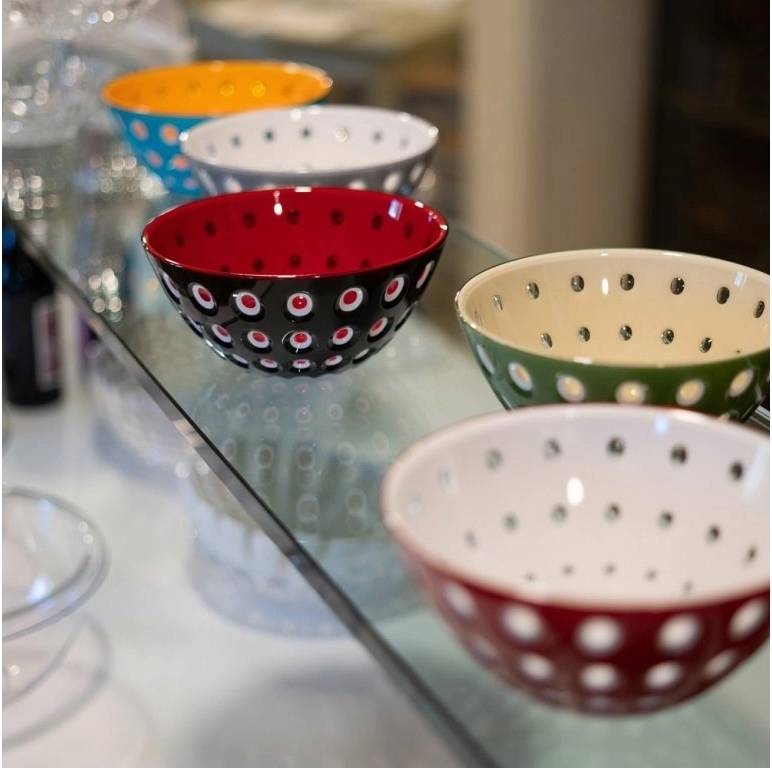 Guzzini Mísa Le Murrine 20 cm červená, bílá, průhledná