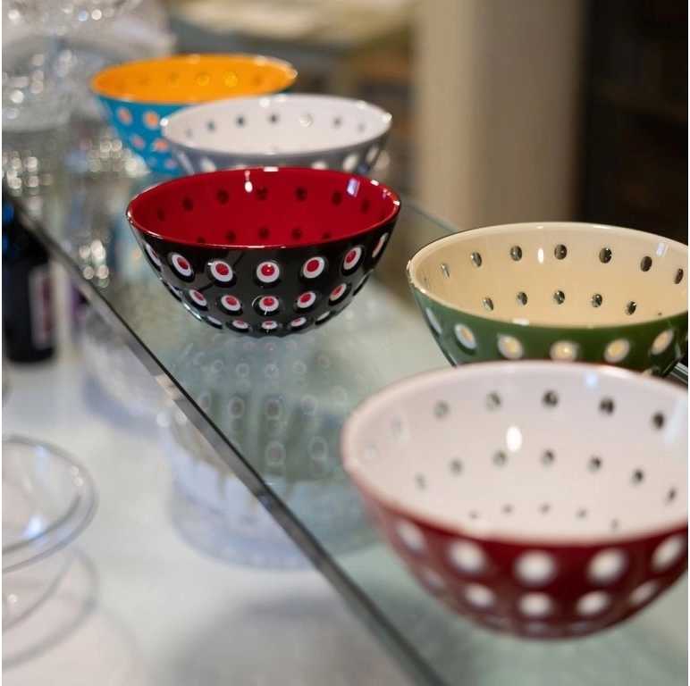 Guzzini Mísa Le Murrine 20 cm červená, bílá, průhledná