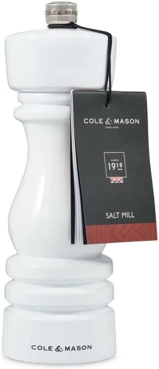 Cole & Mason Mlýnek na sůl London White Gloss Precision+ 18 cm