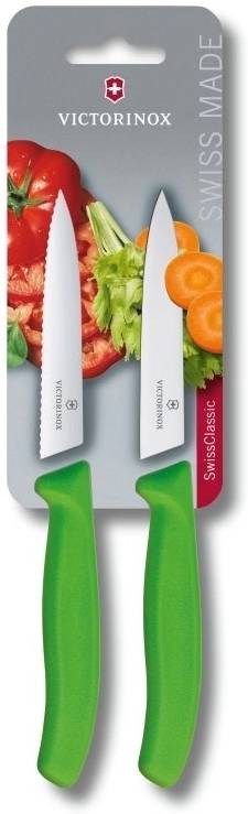Victorinox Sada nožů SwissClassic 2 ks rovný/vlnka zelený