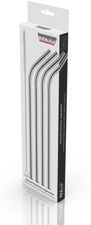 Weis Brčko zahnuté vč. kartáčku na čištění, sada 4 ks, nerez, prům 6,5 mm