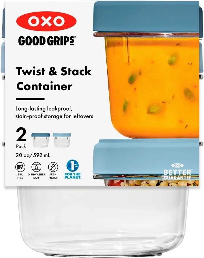 OXO Sada dóz na potraviny Twist & Stack, 592 ml, 2 ks