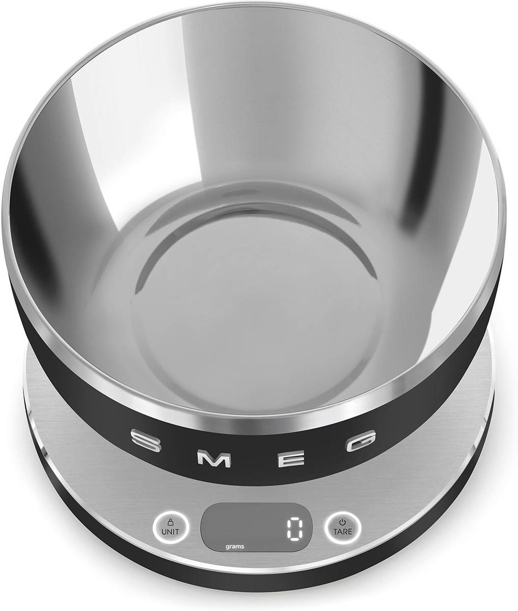SMEG Digitální kuchyňská dobíjecí váha, černá