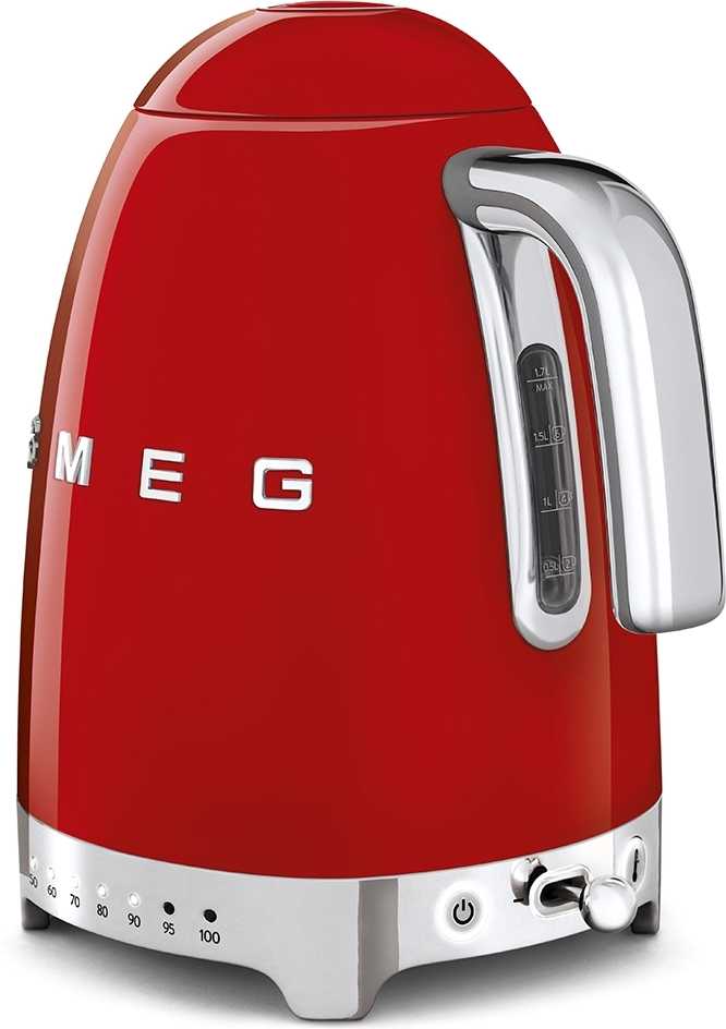 SMEG Rychlovarná konvice s nastavitelnou teplotou 50's Retro Style, 1.7 l, červená
