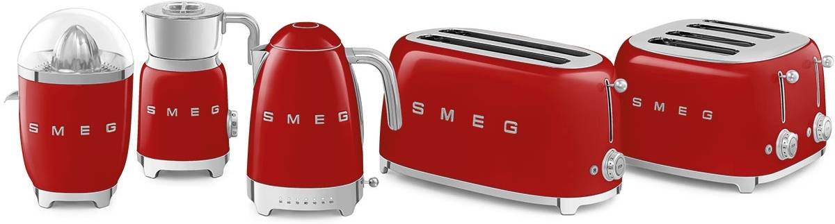SMEG Topinkovač pro čtyři tousty 50's Retro Style, červená
