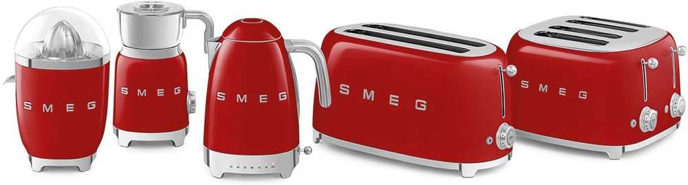 SMEG Topinkovač pro čtyři tousty 50's Retro Style, červená