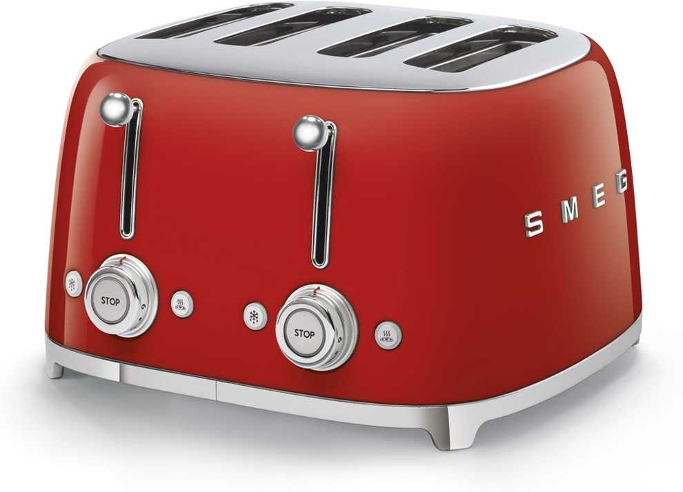 SMEG Topinkovač pro čtyři tousty 50's Retro Style, červená