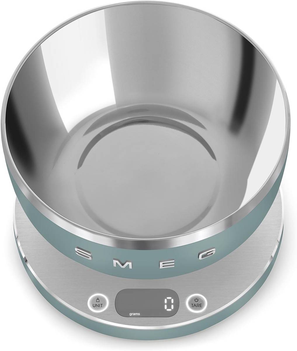 SMEG Digitální kuchyňská dobíjecí váha, smaragdově zelená