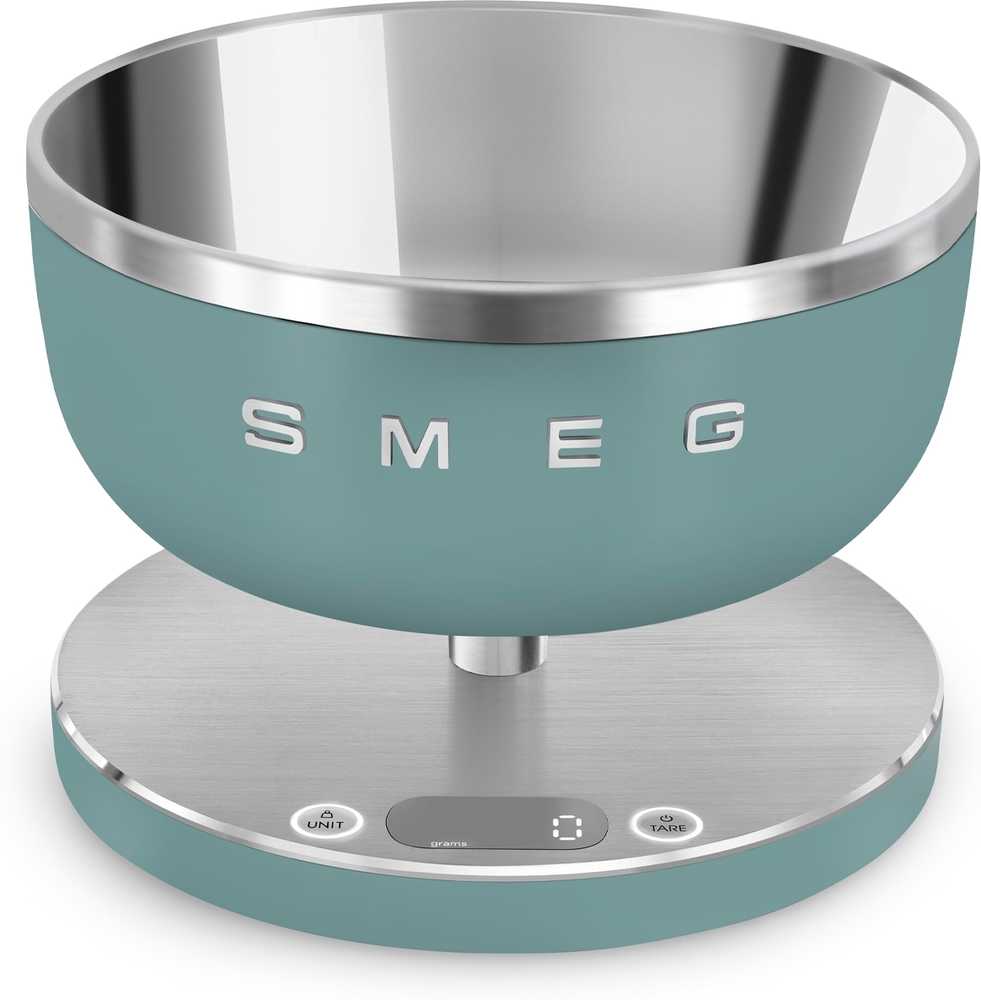 SMEG Digitální kuchyňská dobíjecí váha, smaragdově zelená