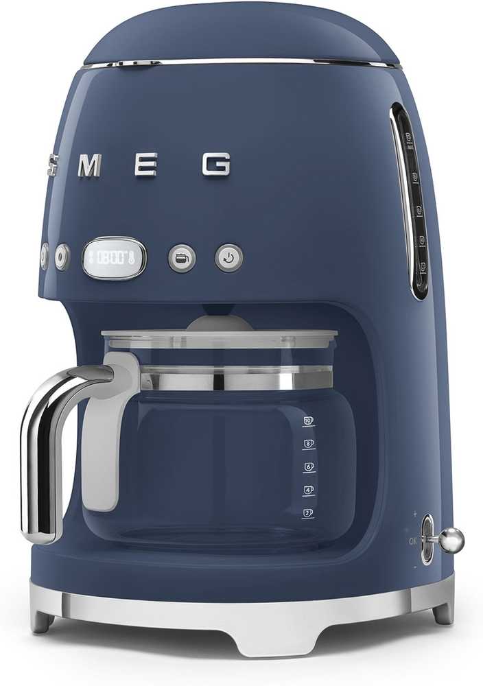 SMEG Kávovar na překapávanou kávu 50's Retro Style, 1.4 l / 10 šálků, námořnická modrá