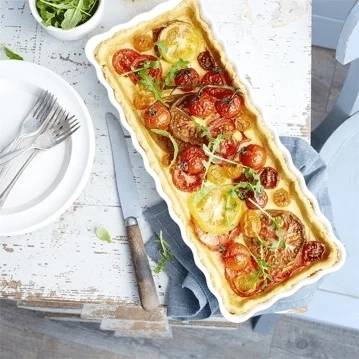 Emile Henry Écume Forma na koláč 15 x 36 cm, světle modrá