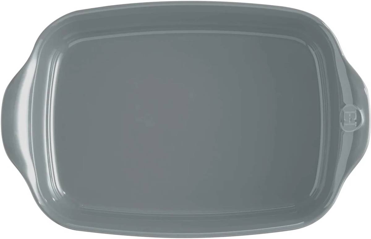 Emile Henry Ultime Zapékací mísa obdélníková 30 x 19 cm, šedivá Perle