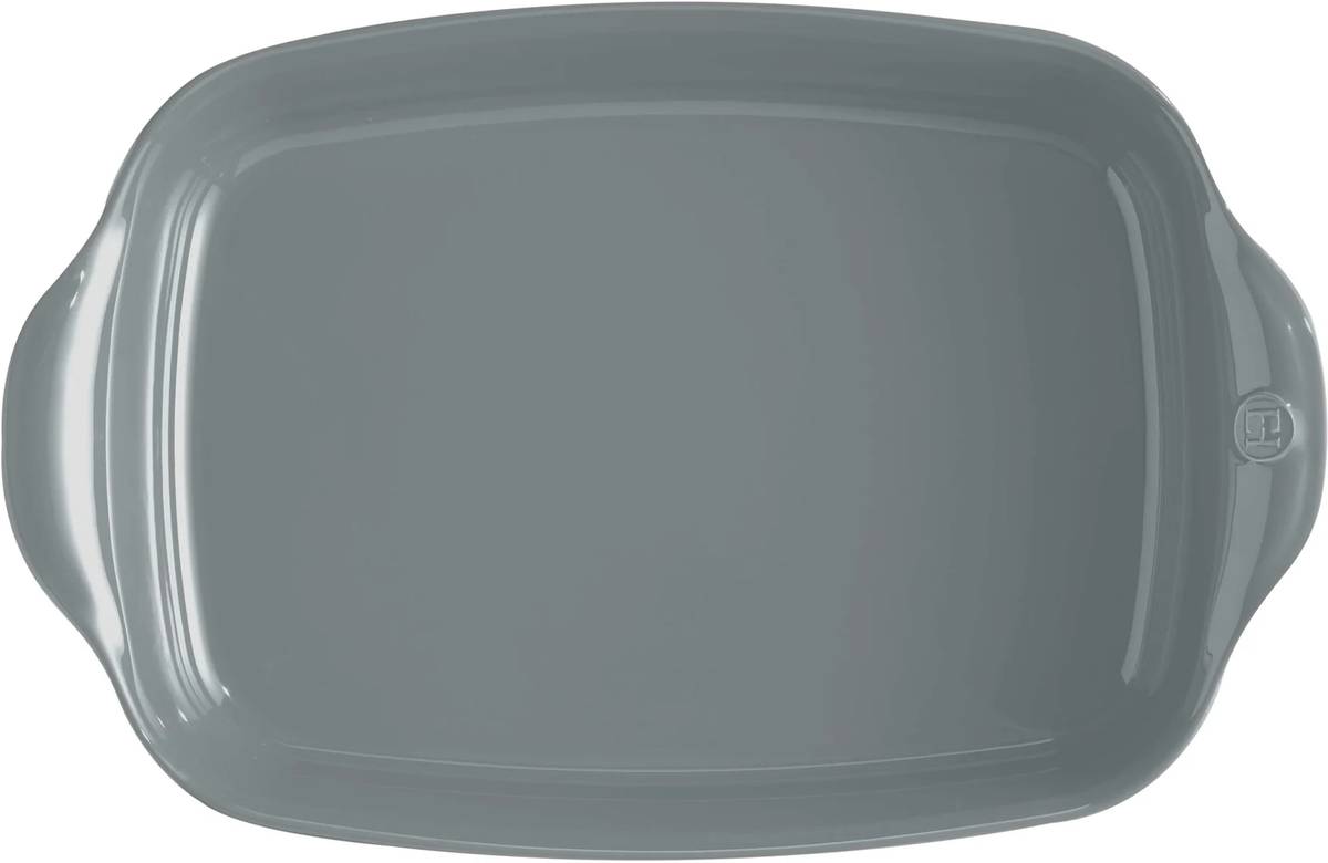 Emile Henry Ultime Zapékací mísa obdélníková 42.5 x 28 cm, šedivá Perle