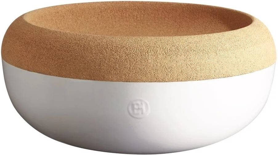 Emile Henry Mísa na uskladnění ovoce a zeleniny s korkovým víkem velká, 6.5 l slonová kost