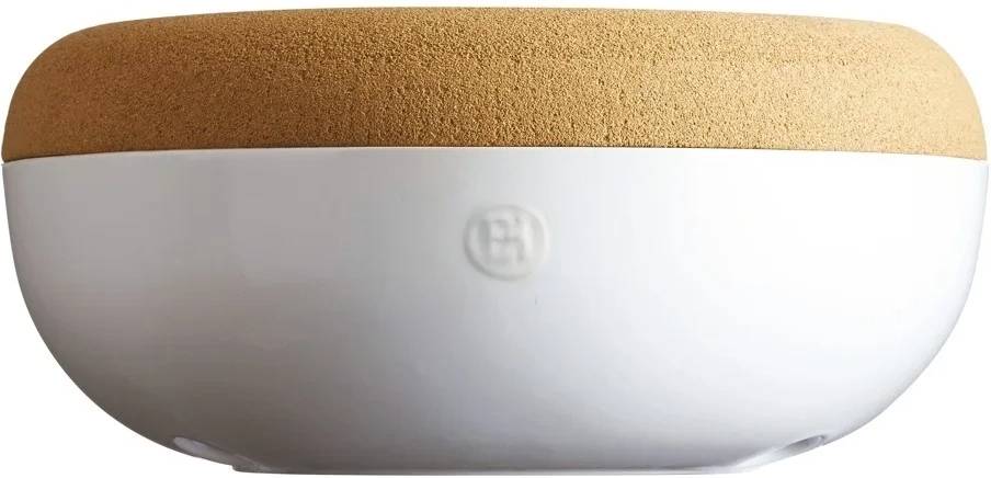 Emile Henry Mísa na uskladnění ovoce a zeleniny s korkovým víkem velká, 6.5 l slonová kost
