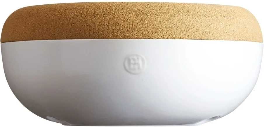 Emile Henry Mísa na uskladnění ovoce a zeleniny s korkovým víkem velká, 6.5 l slonová kost