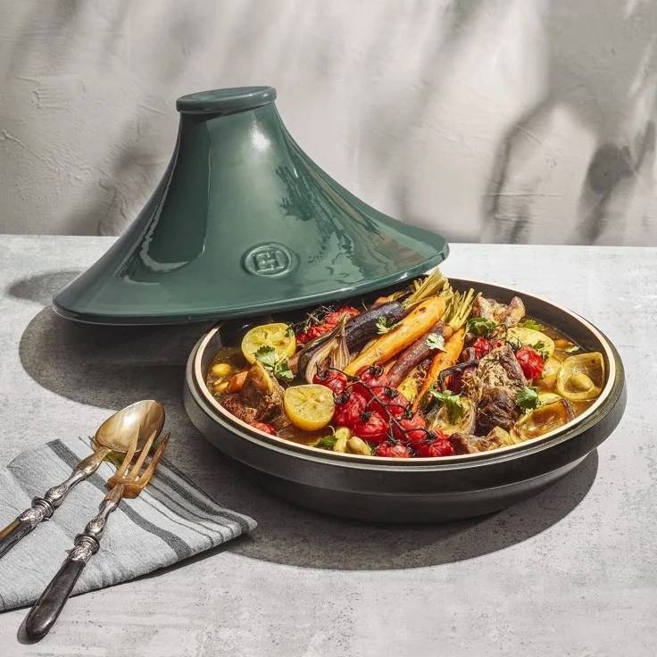 Emile Henry Delight Tajine Colorama na indukci, víko cedrově zelená
