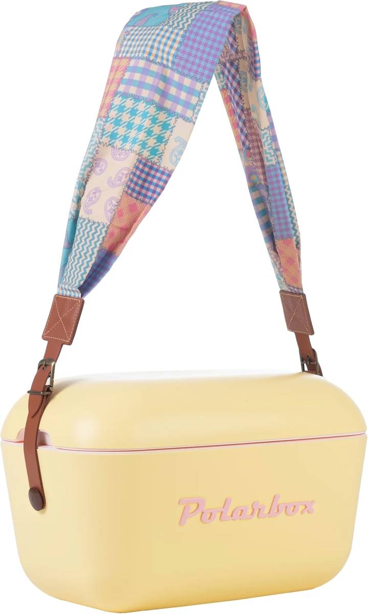 Polarbox látkový popruh Patchwork, hnědá přezka