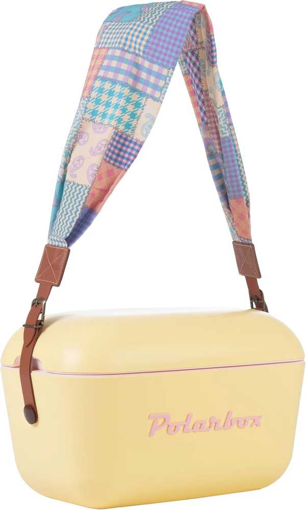 Polarbox látkový popruh Patchwork, hnědá přezka