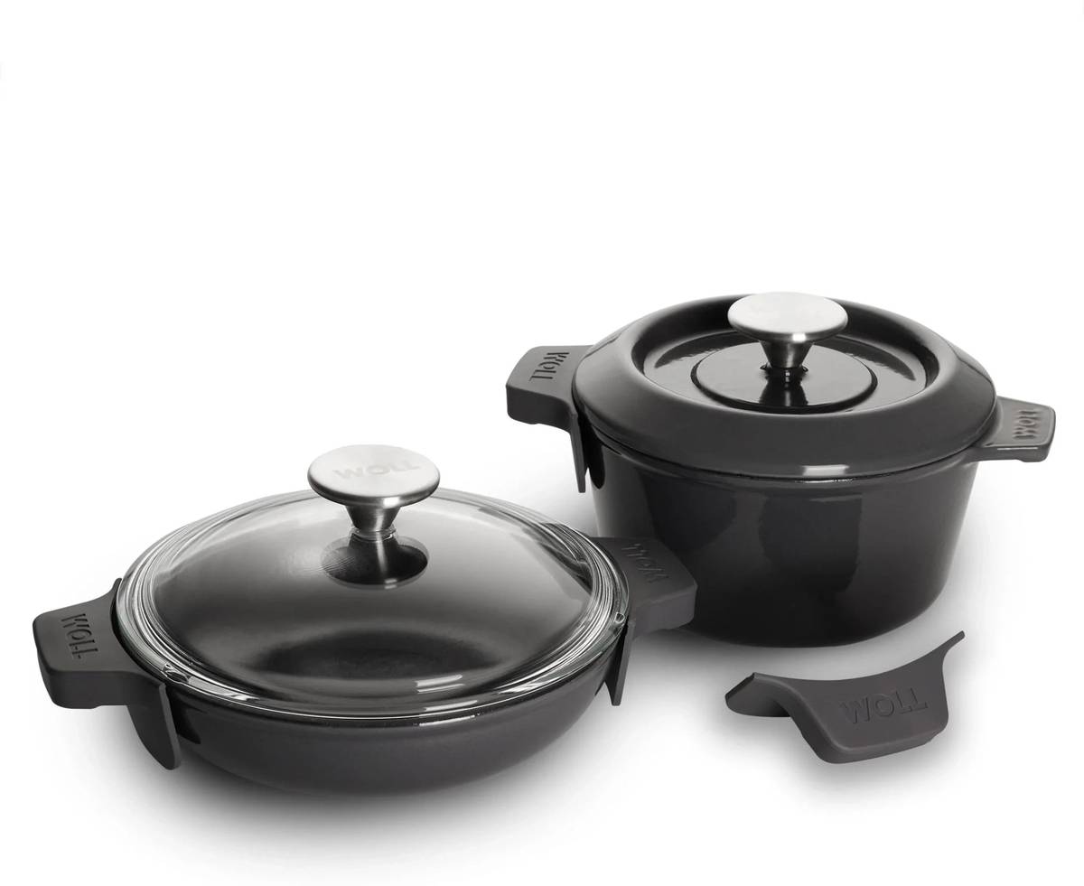 Woll Iron, sada hrnce a wok pánve, Ø 20 cm, Chili Red