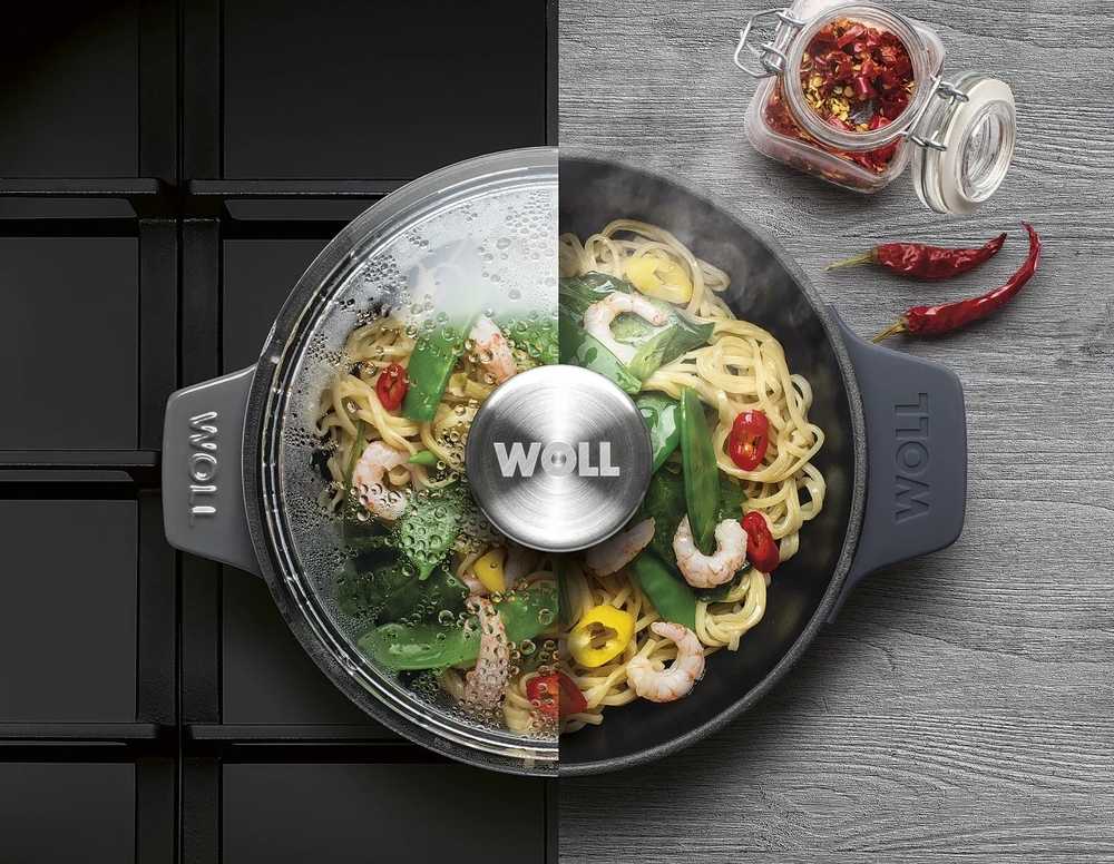 Woll Iron, sada hrnce a wok pánve, Ø 20 cm, Chili Red