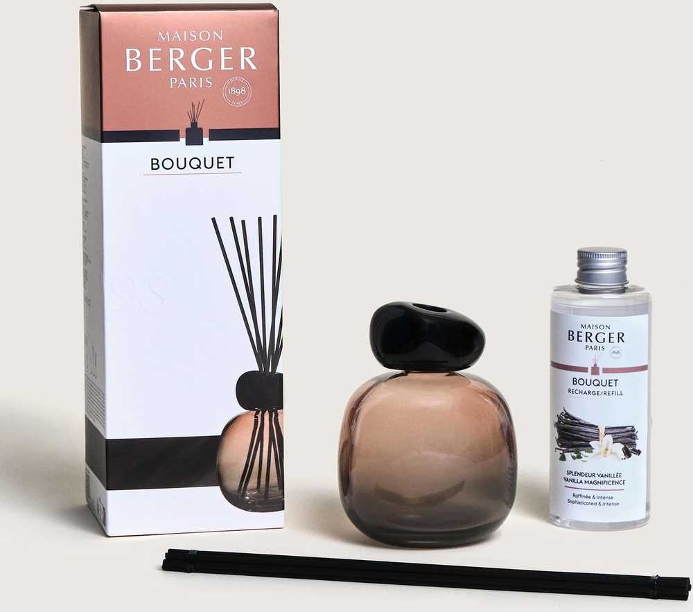 Maison Berger Paris Aroma difuzér Mineral s náplní Velkolepá vanilka, 260 ml, černá