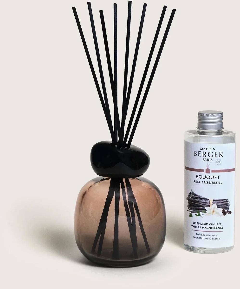 Maison Berger Paris Aroma difuzér Mineral s náplní Velkolepá vanilka, 260 ml, černá