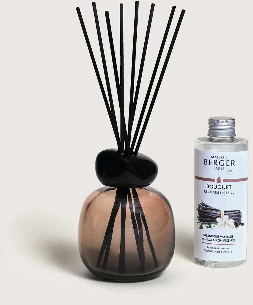 Maison Berger Paris Aroma difuzér Mineral s náplní Velkolepá vanilka, 260 ml, černá