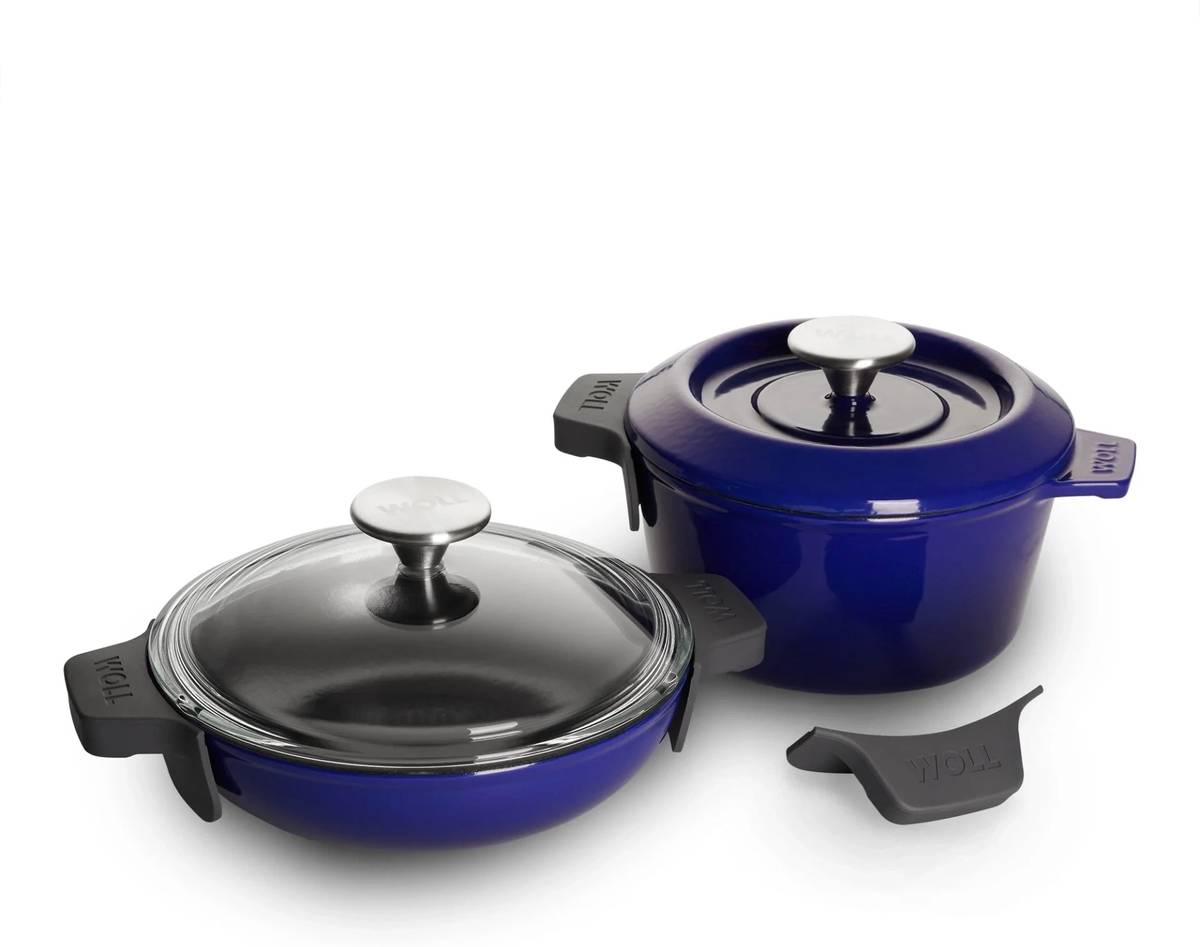 Woll Iron, sada hrnce a wok pánve, Ø 20 cm, Cobalt Blue