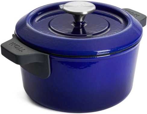 Woll Iron Sada hrnce a wok pánve, 20 cm, modrá