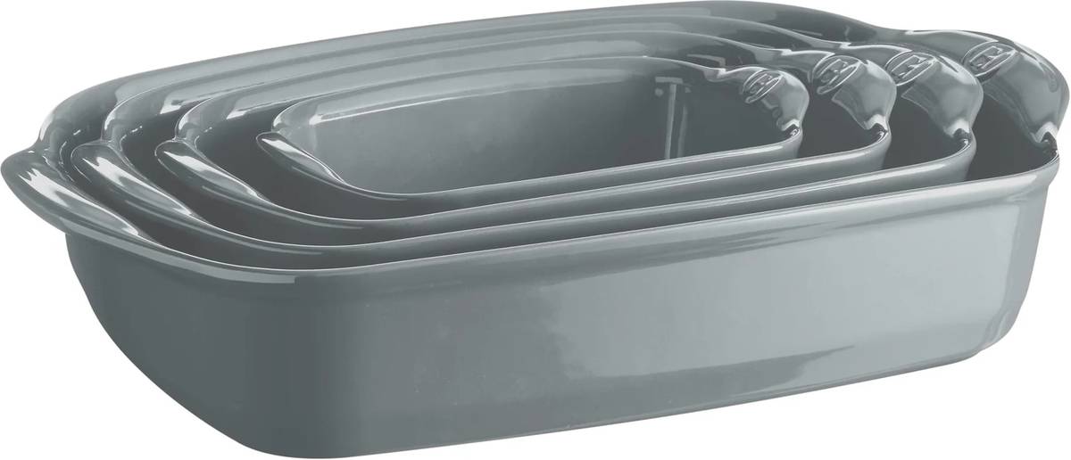 Emile Henry Ultime Zapékací mísa 22 x 14 cm, šedivá Perle