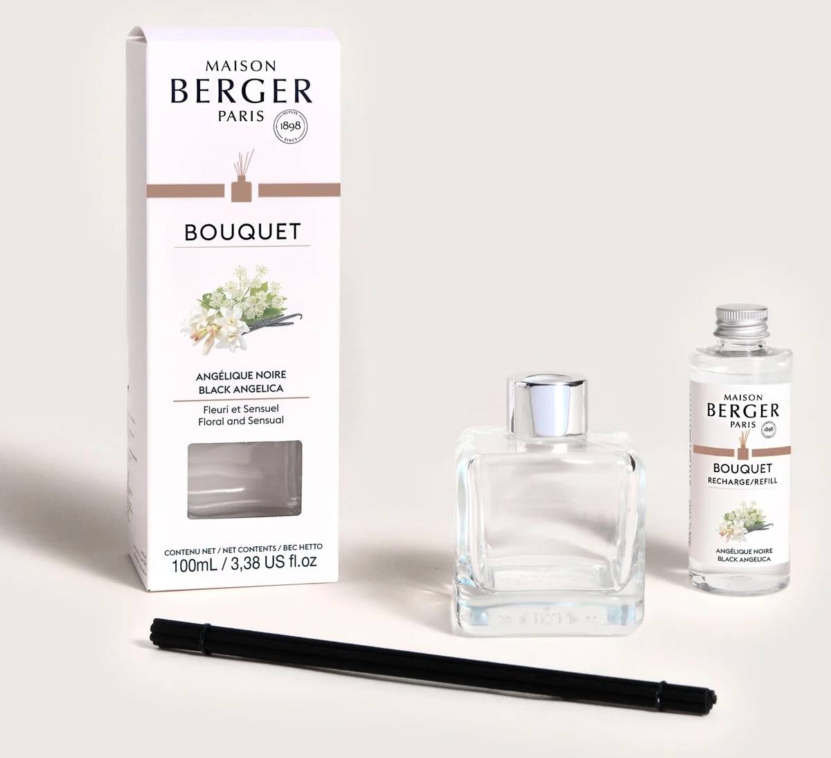 Maison Berger Paris Aroma difuzér Cube s náplní Black Angelika, 100 ml