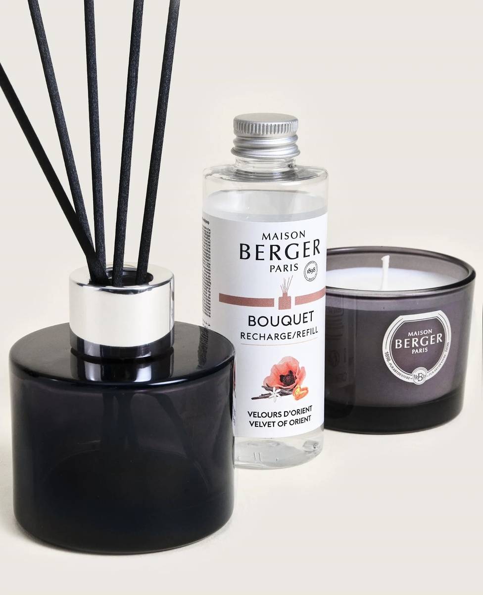 Maison Berger Paris Sada Duo Mini Variation Velvet of Orient, difuzér + náplň + svíčka, černá