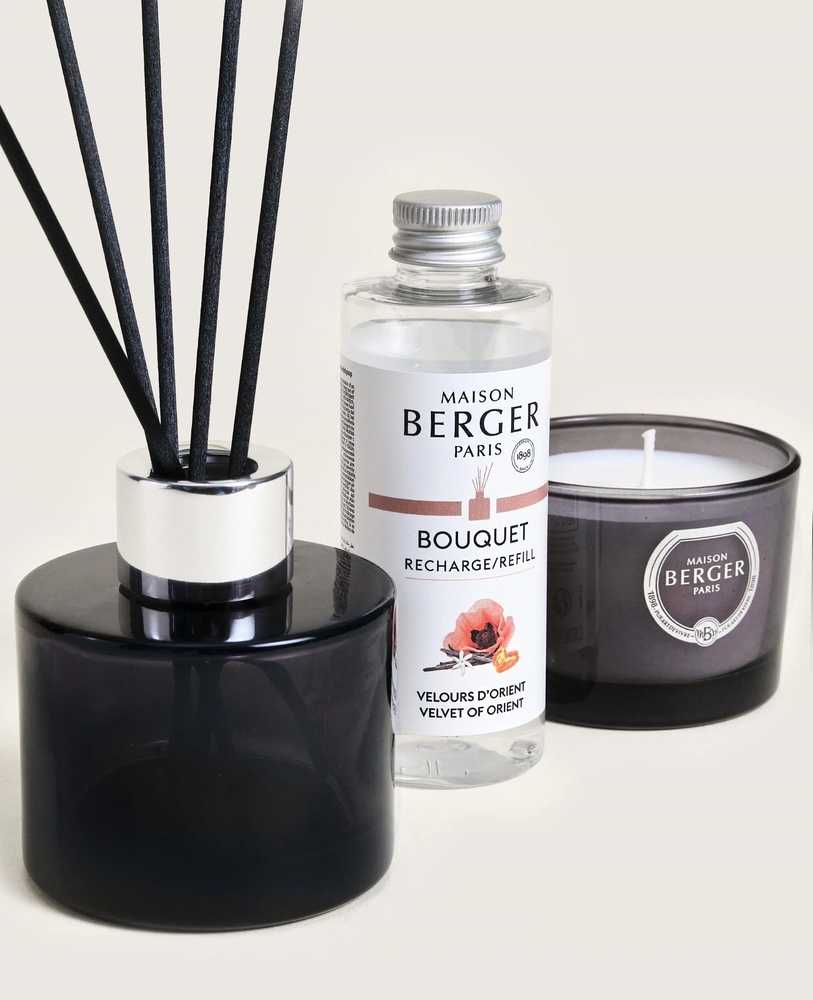Maison Berger Paris Sada Duo Mini Variation Velvet of Orient, difuzér + náplň + svíčka, černá