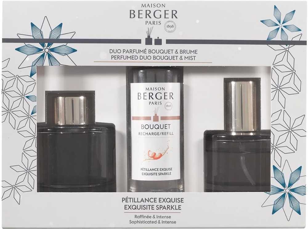 Maison Berger Paris Sada Duo Mini Rosalie Exquisite Sparkle, difuzér + náplň + bytová vůně, šedá