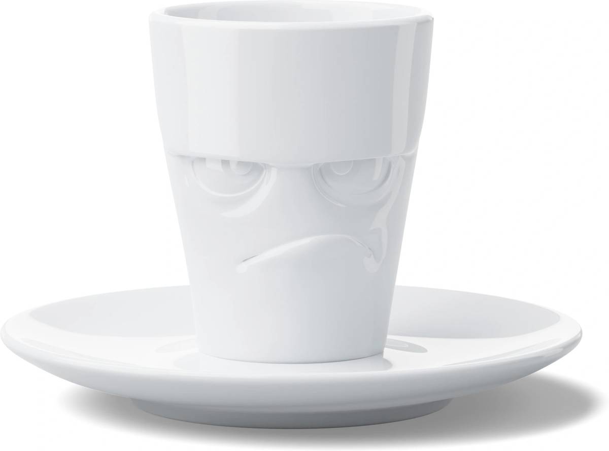 58products Hrnek na espresso Grumpy, 80 ml, bílá