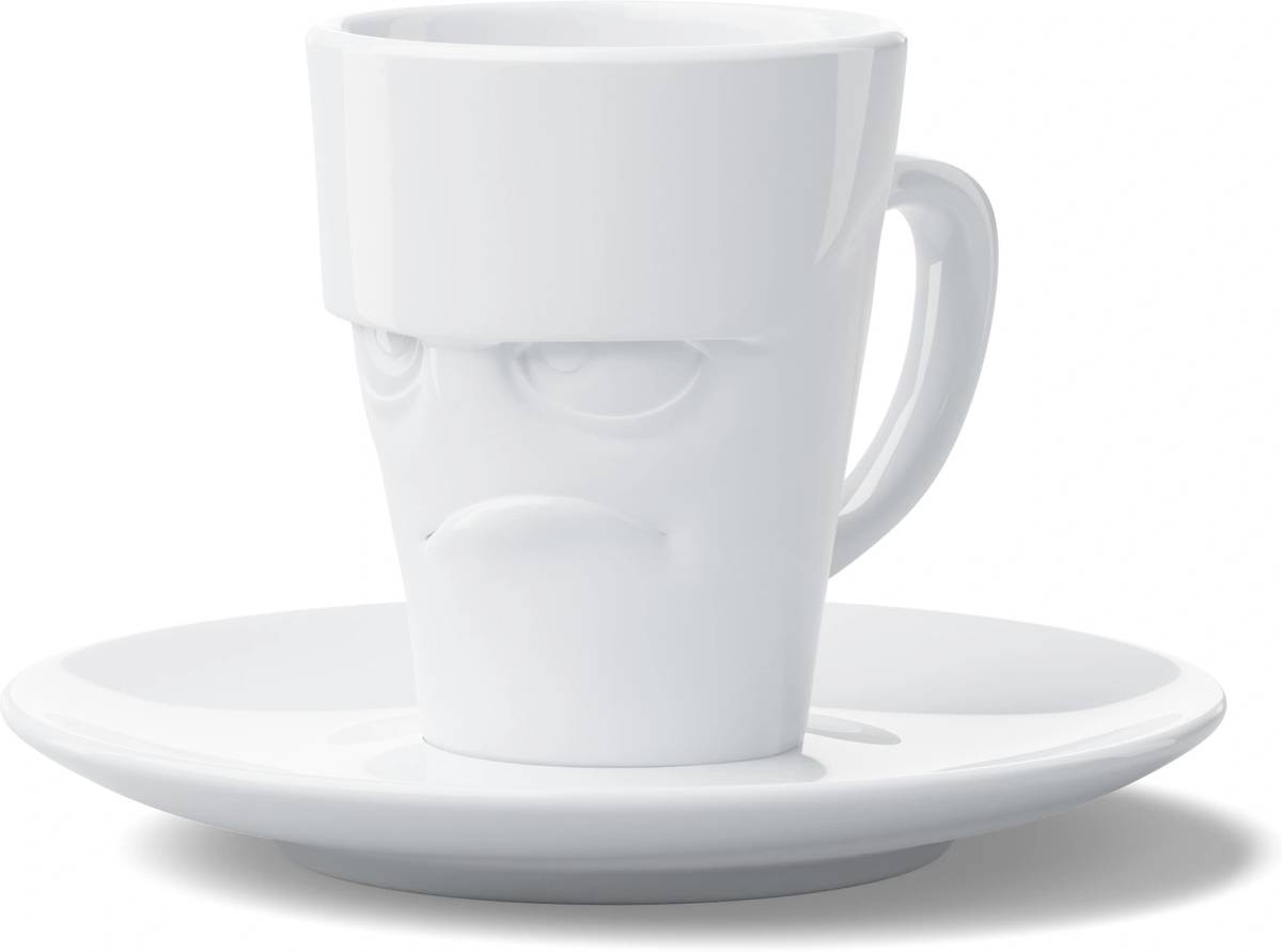 58products Hrnek na espresso Grumpy, 80 ml, bílá