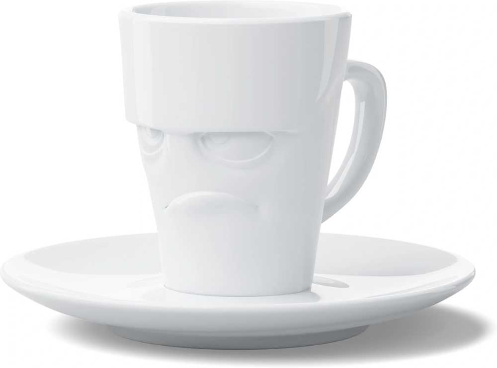 58products Hrnek na espresso Grumpy, 80 ml, bílá