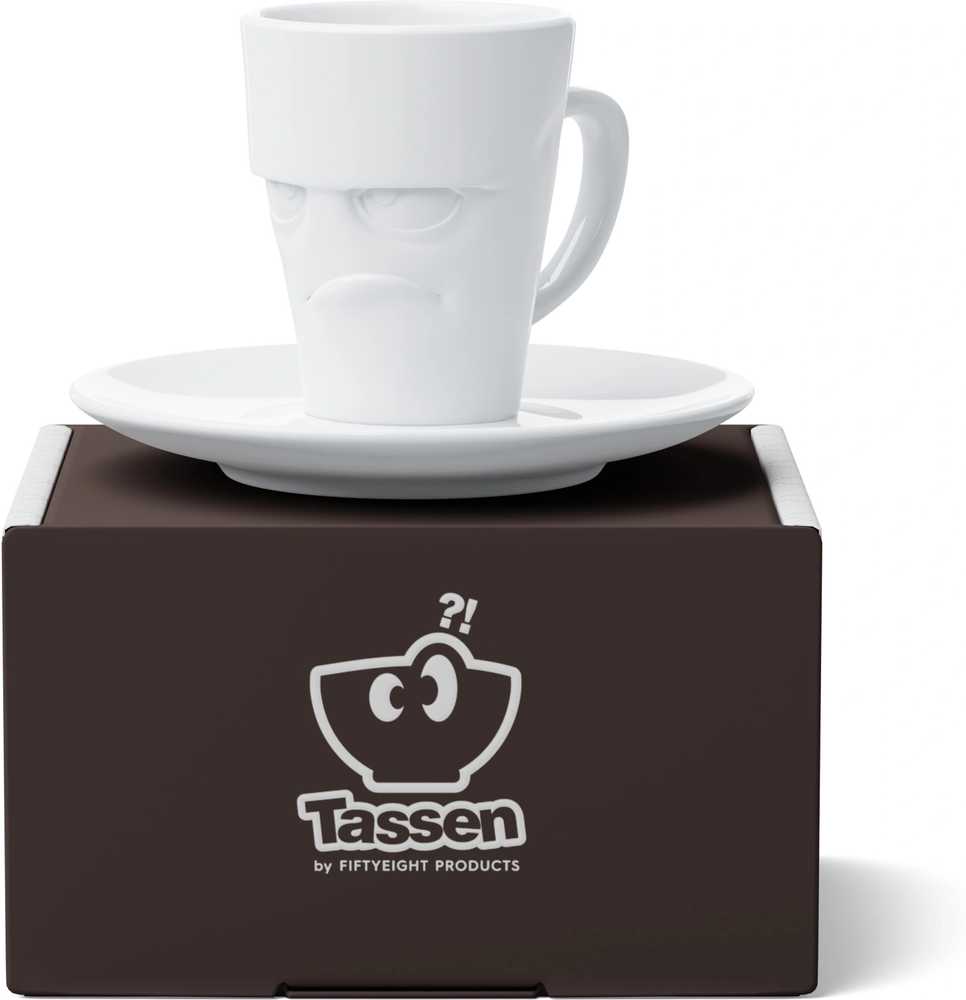 58products Hrnek na espresso Grumpy, 80 ml, bílá