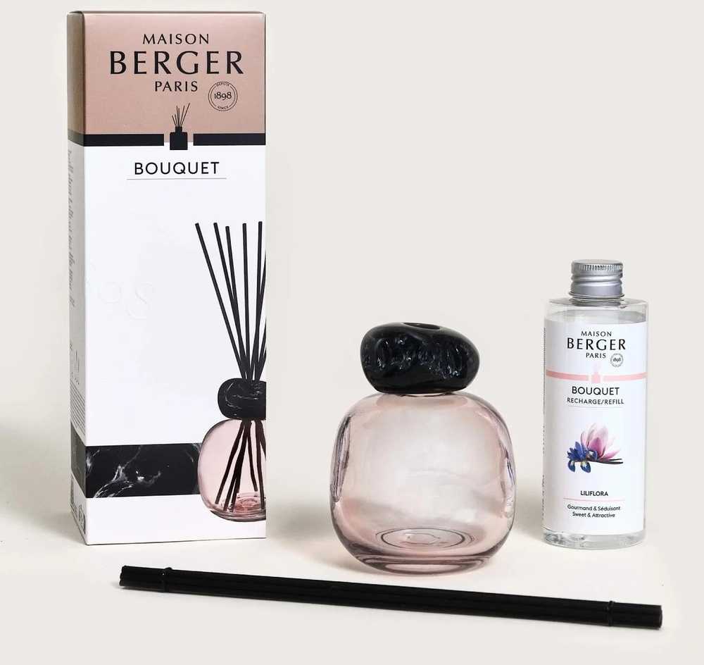 Maison Berger Paris Aroma difuzér Mineral s náplní Liliflora, 180 ml, růžová