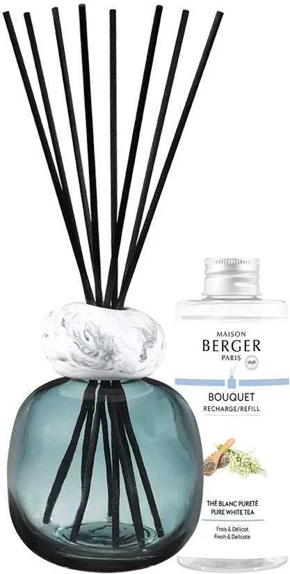 Maison Berger Paris Aroma difuzér Mineral s náplní Pure White Tea, 180 ml, modrá