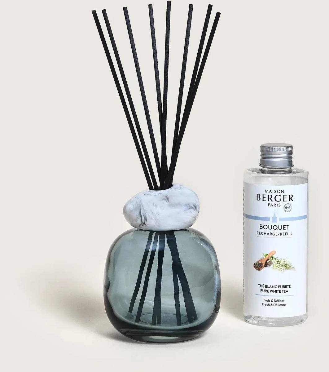 Maison Berger Paris Aroma difuzér Mineral s náplní Pure White Tea, 180 ml, modrá