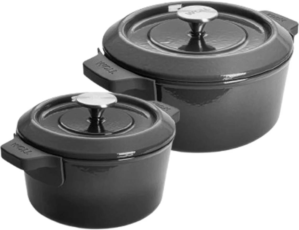 Woll Iron, sada hrnce Ø 20 cm, hrnce Ø 24 cm a silik. podložky