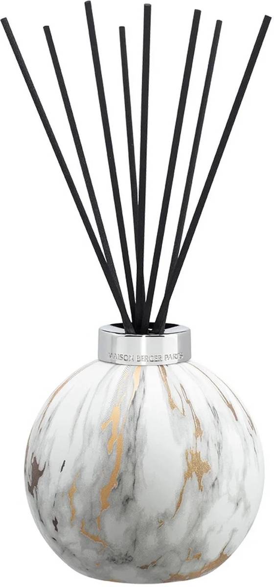Maison Berger Paris Aroma difuzér Marbure s náplní Liliflora, 180 ml, bílá