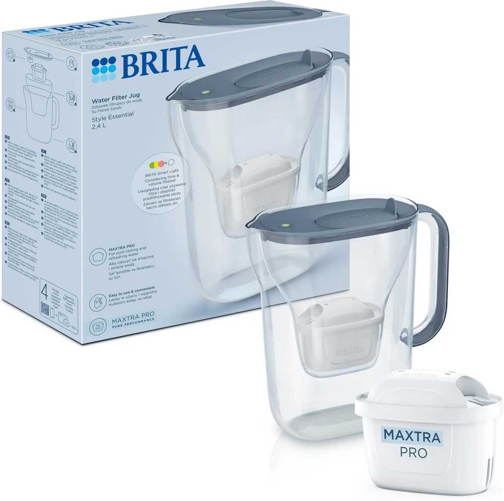Brita Filtrační konvice Style Essential se 1 filtrem, šedomodrá
