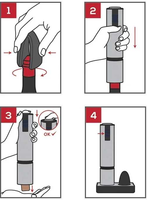 Peugeot Dobíjecí elektrická vývrtka Elis Touch, černá carbon