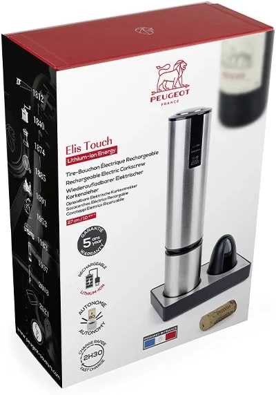 Peugeot Dobíjecí elektrická vývrtka Elis Touch, černá carbon