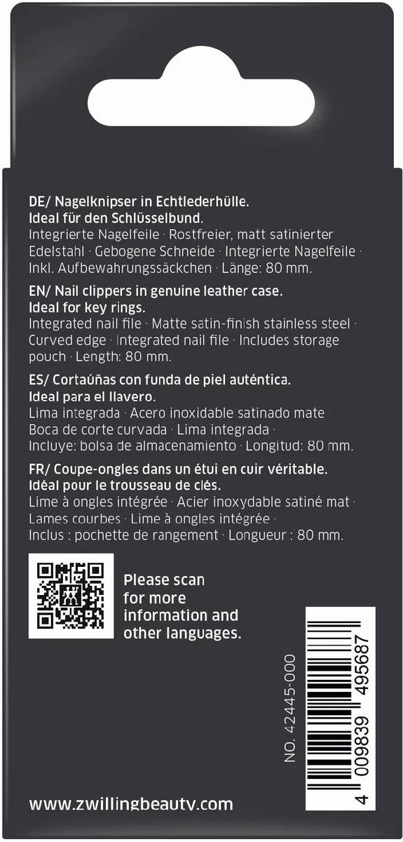 Zwilling Klíčenka se štípátkem na nehty, černá