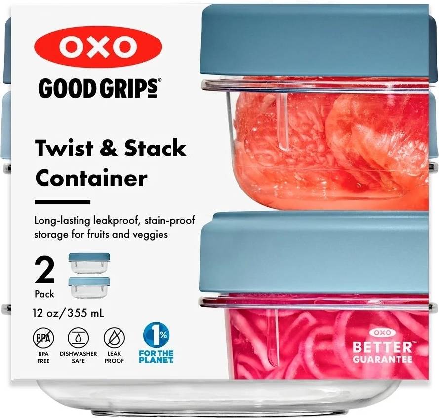 OXO Šroubovací nádoby na potraviny, 2 ks, 355 ml