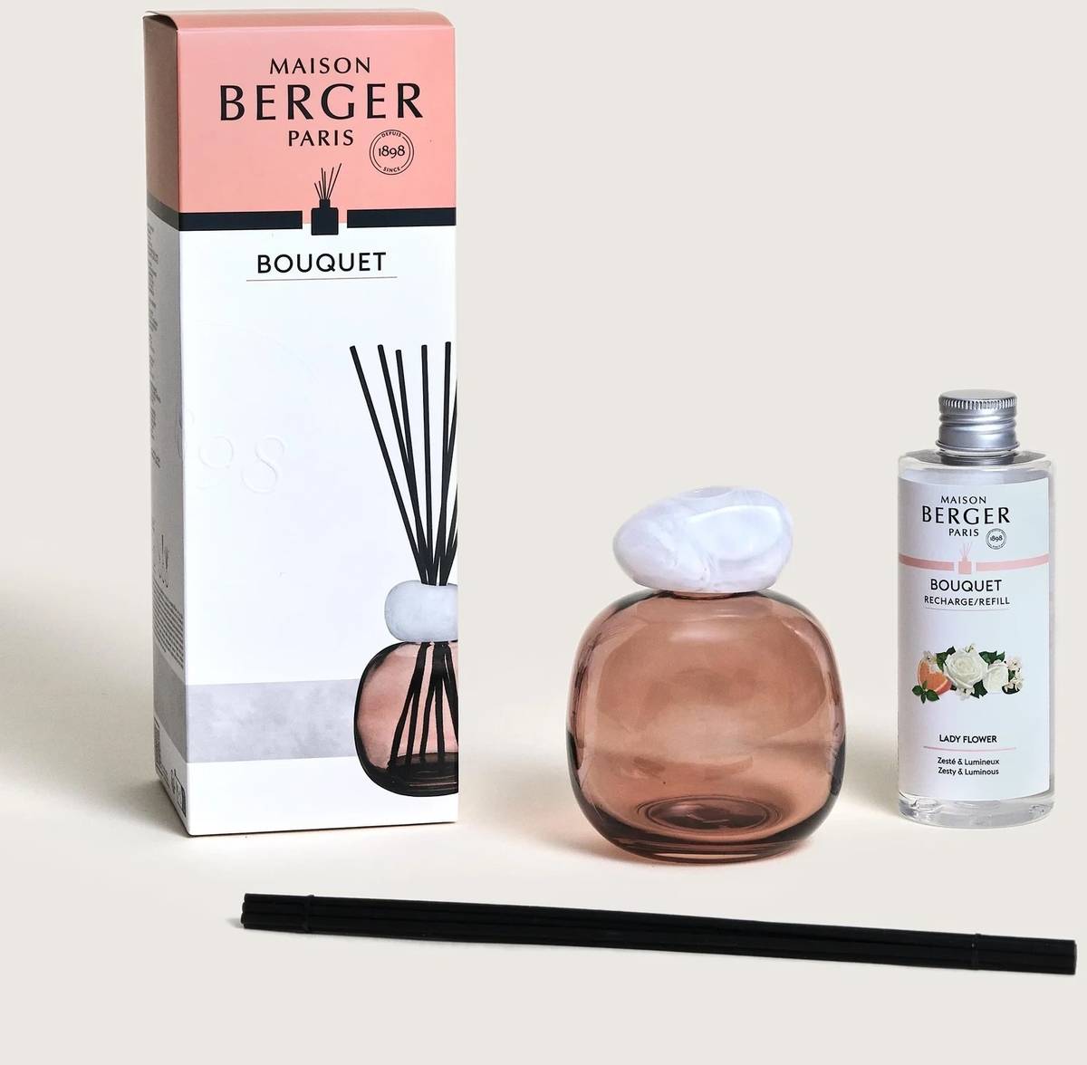 Maison Berger Paris Aroma difuzér Mineral s náplní Lady Flower, 180 ml, švestková